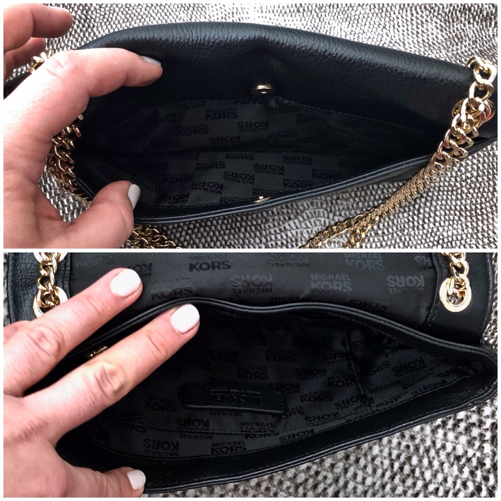 NEW MICHAEL KORS Black Leather Evening Bag - Picture 3 of 8